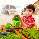 Child Watering Plants